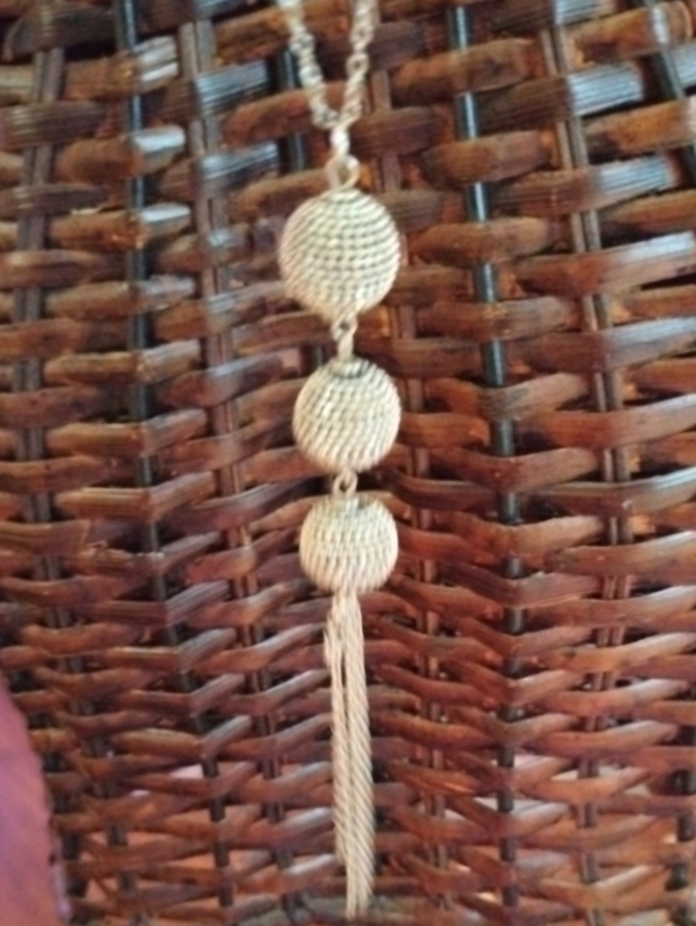 Gold Tassel Ball Pendant Necklace - Women's Jewelry